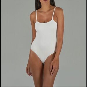 ATM White Cami Bodysuit Pima Cotton Size Medium